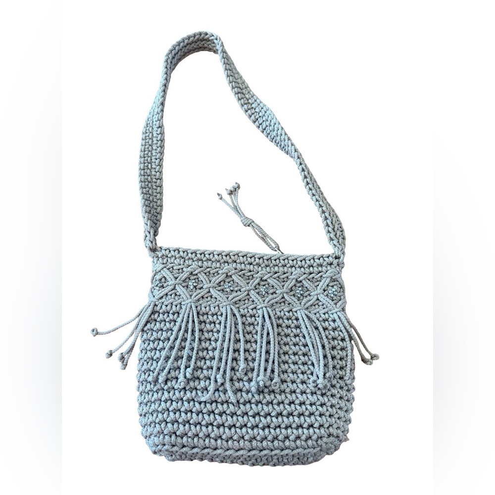 Kai Original Hand Crochet Shoulder Bag Purse Tan